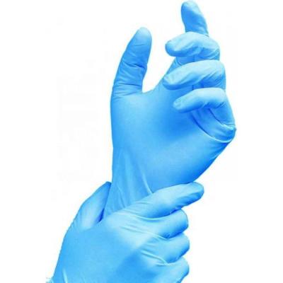 中国 検査は自由なニトリルの手袋を粉にする自由で使い捨て可能なニトリルの手袋の製造業者の青いニトリルを粉にする 販売のため