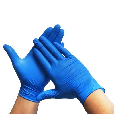 China Blue Nitrile Dipped Gloves AQL4.0 Grade In Stock à venda