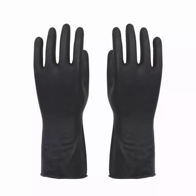 China Orange Inside Industry Working Gloves Black Outside for sale