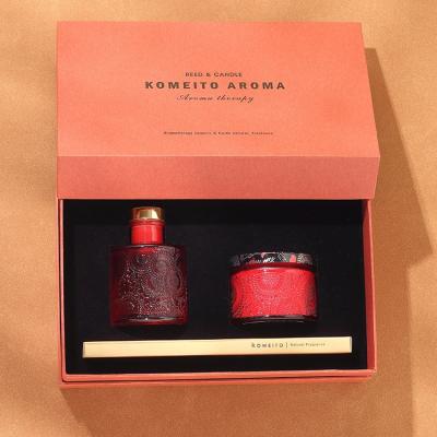 China Luxury Private Label Fragrance Aroma Reed Diffusers And Scented Candle Gift Set à venda