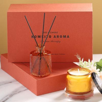 China Home Decoration Luxury Reed Diffuser Aroma Scented Candles Gift Set for sale