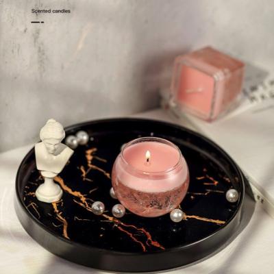China Home Scented Soybean Wax Dried Flower Candles With 4H Burning for sale