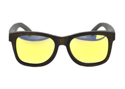 China Bamboo Frame And Temple wood sunglasses men UV 400 Revo Yellow Lense for sale