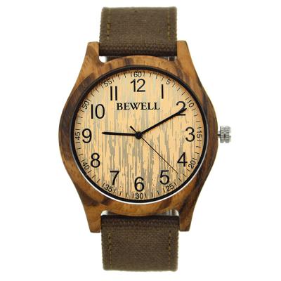 China Reloj de madera de la cebra real natural/reloj de nylon de la correa de Fahion con el movimiento de Japón en venta