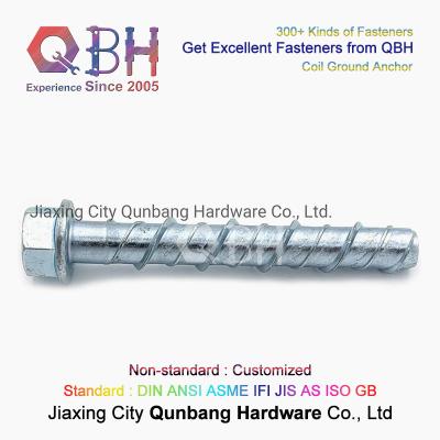 中国 QBH ZP HDGの黒い六角形の鋸歯状にされたフランジの頭部セルフ・タッピング具体的なねじアンカー 販売のため