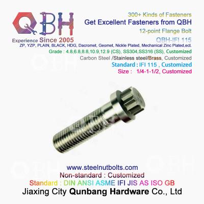 중국 QBH IFI115 - 2002 가스 터빈 발전소 항공 우주 SS304 SS316 평범한 1/4 내지 1-1/2 인치 플랜지 12-핵심 12 스플라인 스크루 판매용