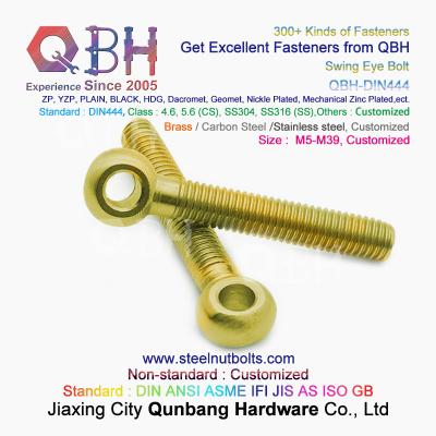 China QBH DIN444 YZP Yellow Zinc Plated Lifting Eyelet Knuckle Fish Eye Fisheye Screw for sale