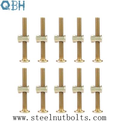 China DIN Length 50mm M6 Carbon Steel Connector Bolts  with nuts For Furniture for sale