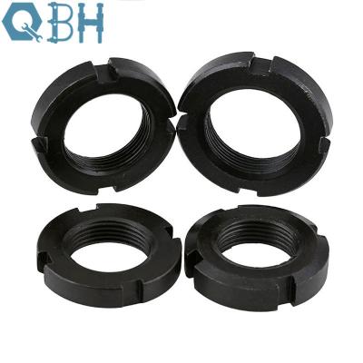 China DIN 1804 Slotted Round Nuts Carbon Steel Black ZP HDG DACROMET for sale