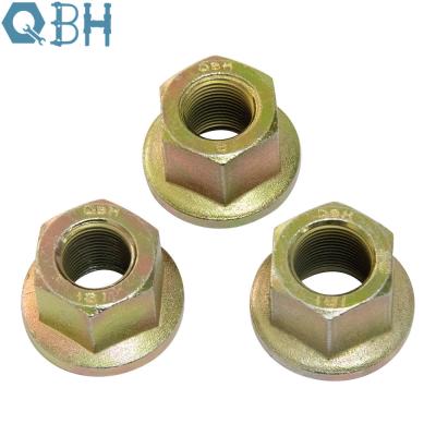 China Flat Flange Carbon Steel Nuts Hot Forging Fine Thread Zinc Plating for sale