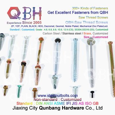 China QBH ZP Plain HDG Black Carbon Stainless Steel Self Tapping Self Drilling Saw Thread Screws for sale