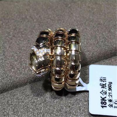 China Luxury jewe factory serpenti series ring 18k white gold yellow gold rose gold diamond  ring for sale