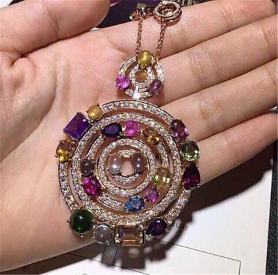China Luxury jewe factory necklace 18k gold white gold yellow gold rose gold gem diamond  necklace for sale
