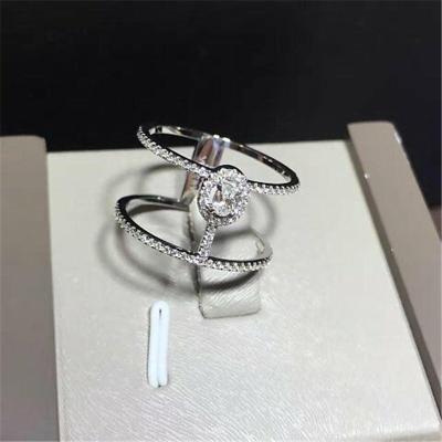 China Luxury jewelry Messika Double circle  ring material 18k white gold yellow gold rose gold diamond ring for sale