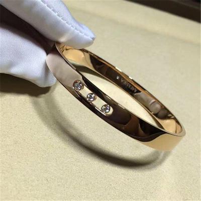 China Luxury jewelry Messika Three drill sliding bracelet 18k white gold yellow gold rose gold diamond bracelet for sale