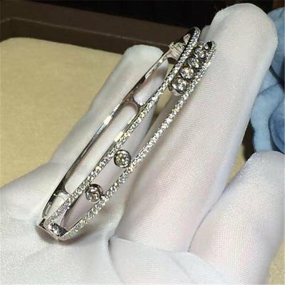 China Luxury jewelry Messika 7 drill sliding bracelet 18k white gold yellow gold rose gold diamond bracelet for sale