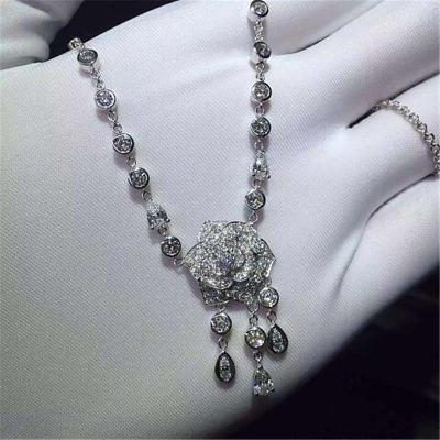 China Luxury jewe factory Rose diamond  Necklace 18k gold  white gold yellow gold rose gold diamond Necklace for sale