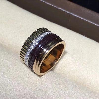China Jewelry factory in Shenzhen, China Br wide ring 18k white gold yellow gold rose gold diamond ring for sale
