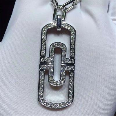 China BLuxury jewelry factory high-qualit Parentesi necklace, 18K gold material, decorated with full diamond. Length 50-70 cm. for sale