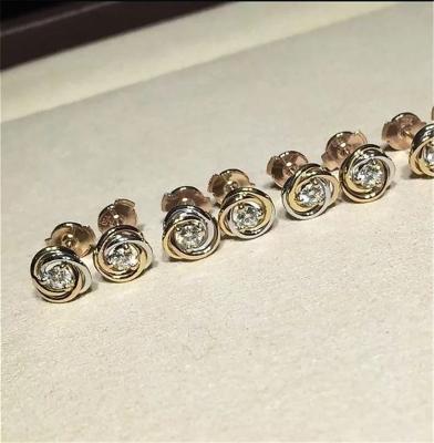 China C Three circle ring earrings18K white gold, 18K yellow gold, 18K rose gold, diamond. Model: B8045300 for sale