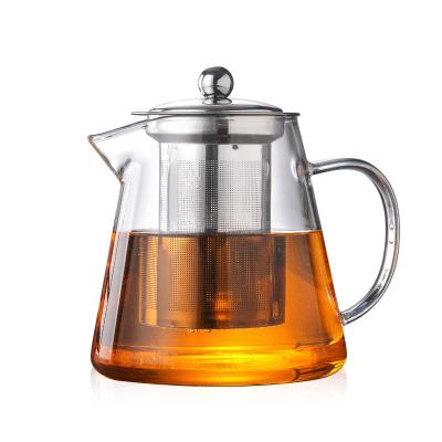 China Heat Resistant Clear Glass Teapot with 304 Stainless Steel Strainer Durable for sale