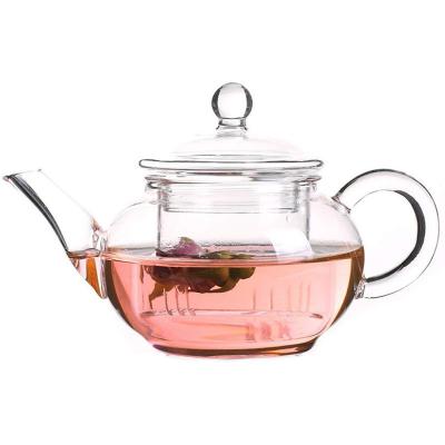 China 8.5oz 250ml Stove Top Teapot With Infuser , Clear Pyrex Tea Kettle With Glass Filter for sale