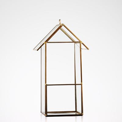 China House Shaped Geometric Succulent Terrarium , Jewelry Holder Air Plant Container for sale