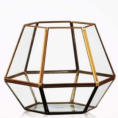 China Modern Tabletop Decor Glass Homeware Geometric Terrarium DIY Flower Display Vase for sale