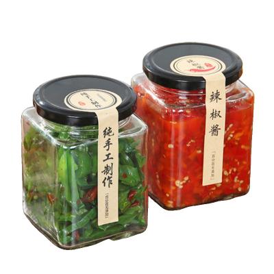 China Square Glass Jam Jar For Jelly Storage Leak Proof Plastisol Lined Lids Multi Volume for sale