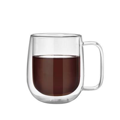 China Easy Hold Handle Insulated Espresso Cups , Borosilicate Glass Milk Cup for sale