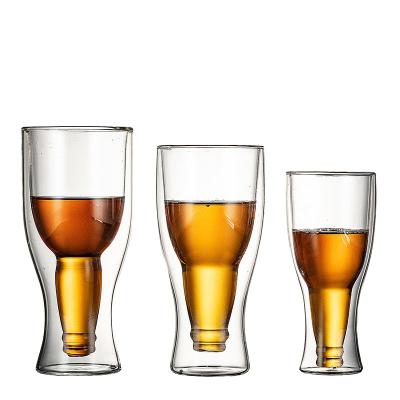 China Borosilicate Double Wall Drinking Glasses , Clear Reusable Beer Pong Cups for sale