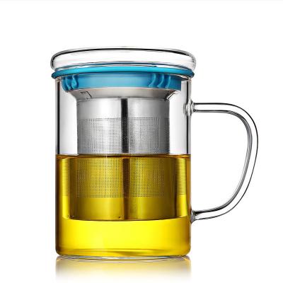 China Break Resistant Glass Tea Infuser Cup Lightweight For Hot / Cold Drinks for sale