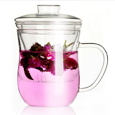 China Glass Filter Glass Tea Infuser Cup Customized Logo For Office / Travel for sale