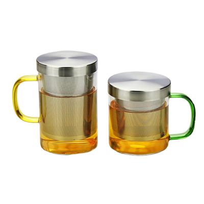 China Capacidade 300ml/400ml de vidro fria do copo de Infuser do chá do fabricante de chá da fermentação para a casa à venda