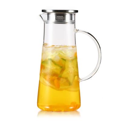 China Non Toxic Bedroom Water Carafe , Cool / Hot Water Airtight Glass Pitcher for sale