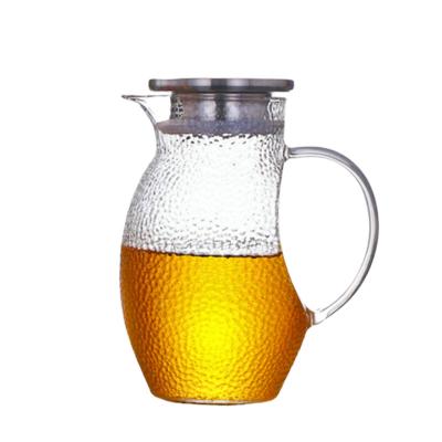 China Bird Shaped Drink Pitcher With Lid , Lightweight Glass Juice Pitcher With Handle for sale