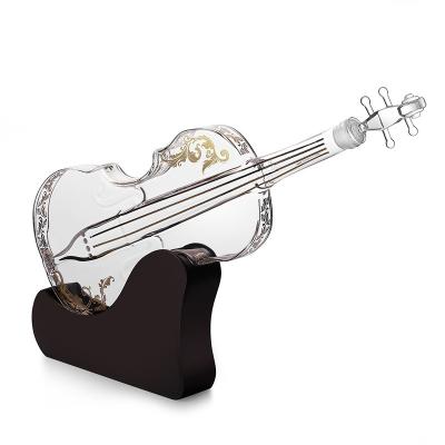 China Creative Violin Shaped Vintage Whiskey Decanter , Single Wall Glass Wine Carafe for sale