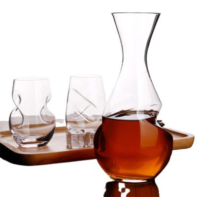 China High Purity Borosilicate Glass Decanter , Mouth Blown Single Glass Decanter for sale