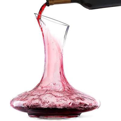 China Personalised Crystal Glass Wine Decanter Hand Blown 1200ml / 1800ml Capacity for sale