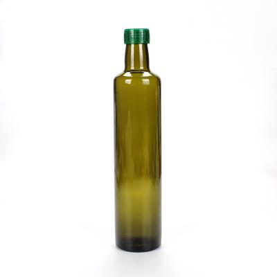 China Obscuridade quadrada - garrafa de azeite de vidro ambarina verde para o óleo de embalagem à venda