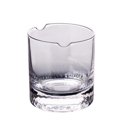 China 260ml Old Fashioned Whiskey Glass , Indented Cigar Rest Whiskey Shot Glasses for sale