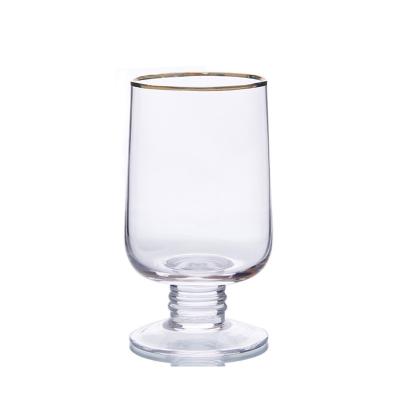 China Gold Rim Silver Handmade Wine Glasses , Vintage Wedding Champagne Flutes for sale