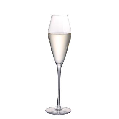 China Luxury Crystal Wine Glasses Long Stemmed Lead Free Champagne Flute Glasses for sale