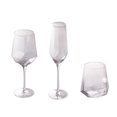 中国 明確な水晶ワイン グラスの菱形の無鉛ゴブレットOEMサービス 販売のため