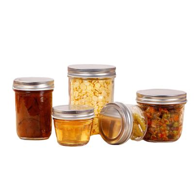 China Customer Design Glass Jam Jar Vacuum For Honey Screw Lid Round Shaped for sale