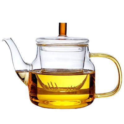 China Durable Stovetop Safe Teapot , Borosilicate Glass Clear Teapot With Infuser for sale