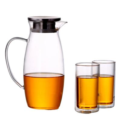 China BPA Free Glass Water Pitcher For Juice / Beverage / Cold Water Hand Blown Craft for sale