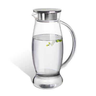 China 50 Oz Iced Tea Glass Water Pitcher With Stainless Steel Lid / Spout Easy To Use for sale