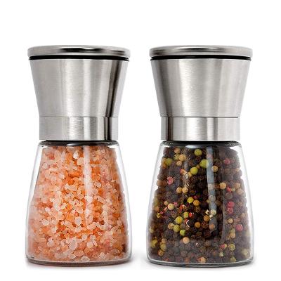 China 80ml Ceramic Blades Refillable Glass Pepper Grinder for sale