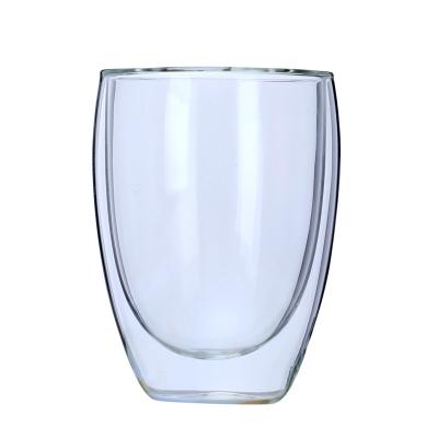 China Handmade Glass 250ml 350ml Double Wall Coffee Cup for sale